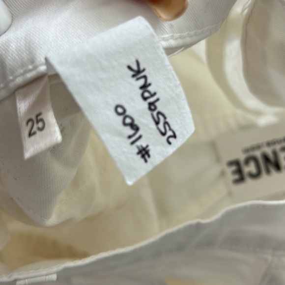 L'AGENCE Shorts white cotton spandex raw edge mid-rise WHITE SHORTS 25 - Picture 4 of 5